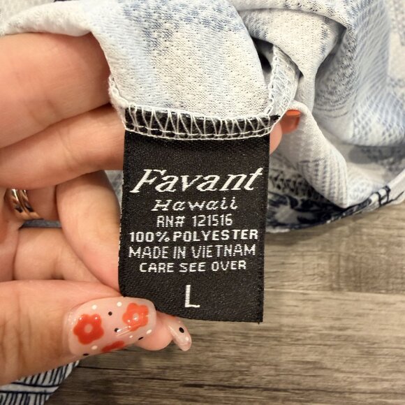 Favant Hawaii Mens Large Short Sleeve Performance Polo Shirt Hawaiian Aloha Golf - Picture 5 of 5